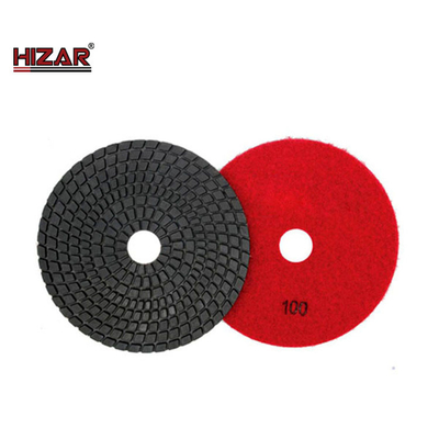 Black Turbo 4" Diamond Wet Polishing Pad With Backer Pad For Granite And Marble